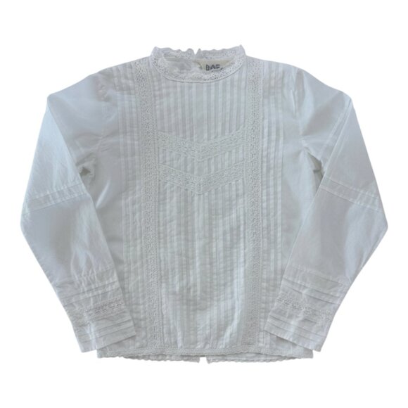 ATELIER BARN - BACK BUTTONED SHIRT WITH LACE - 100% COTTON - Picture 1 of 4